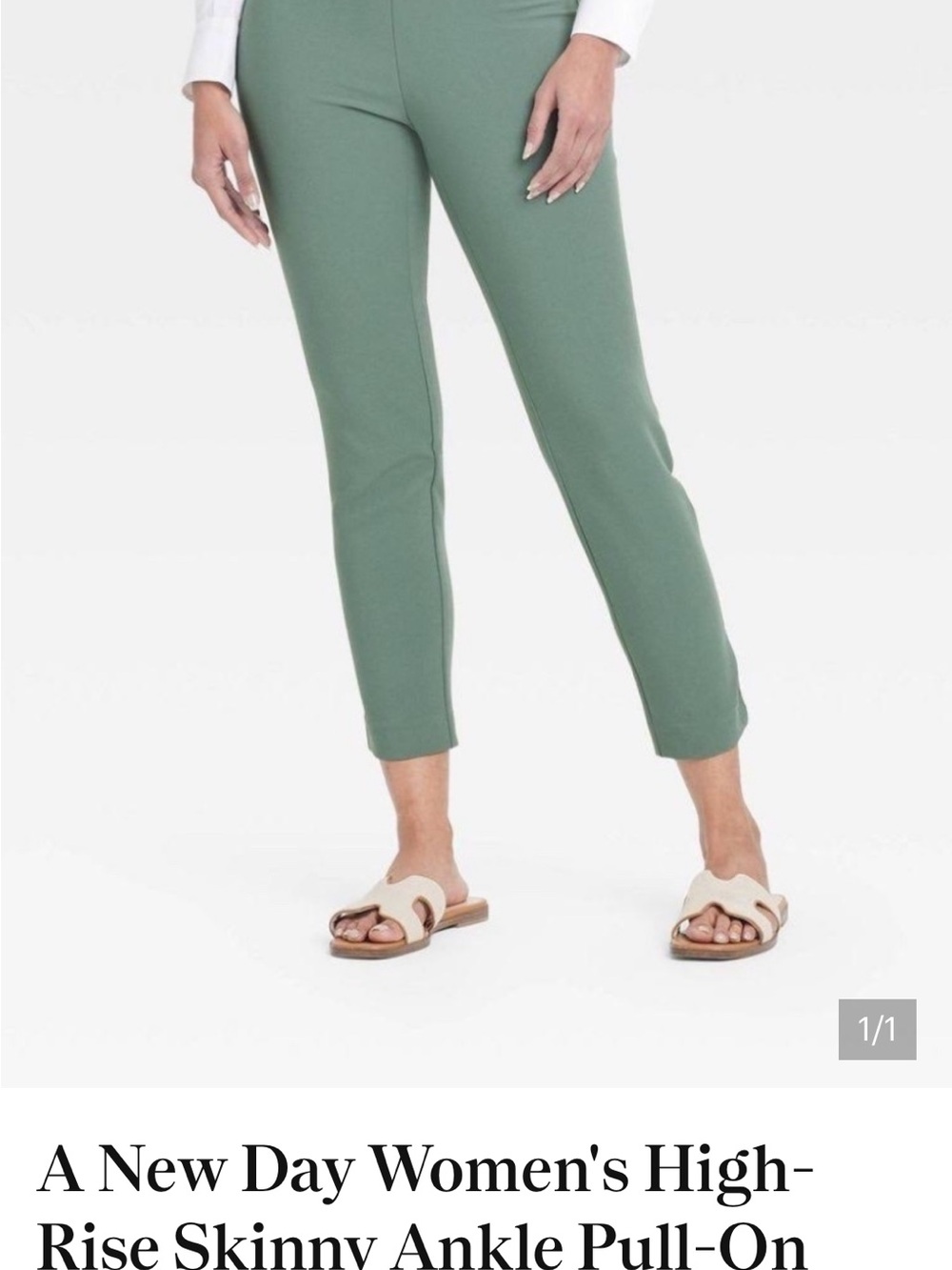 a new day Cropped Pull-On Skinny Pants in Sage
